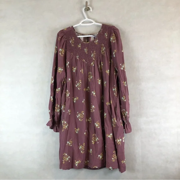 a new day Mauve Floral Long Sleeve Dress - Picture 3 of 11